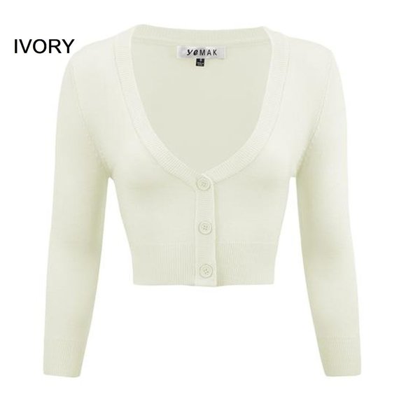 Cropped Cardigan Large XL Sweater 3 for $40. 3/4 Sleeve V-Neck Basic Button Down - Picture 13 of 16